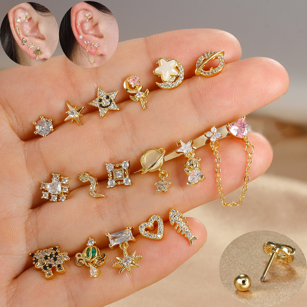 1pc Cartilage Ear Piercing Ear - Body Jewelry Surgical Steel review and price