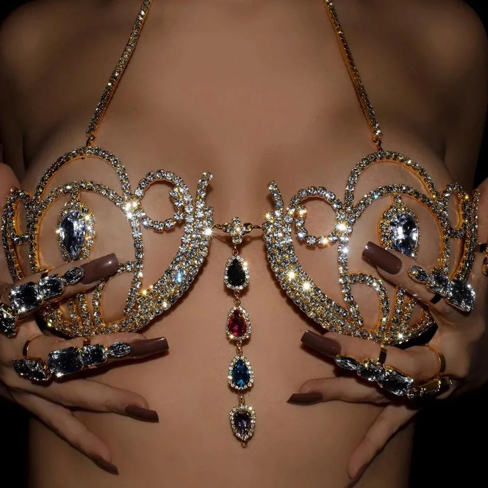 Luxury Rhinestone Bikini Bra G - Body Jewelry Retainers review and price