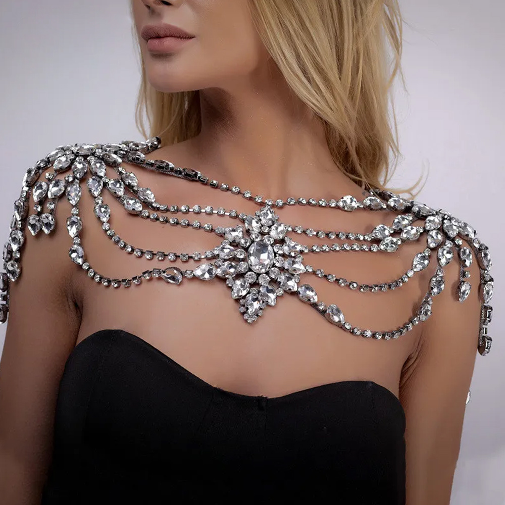 Boho Crystal Bridal Shoulder C - Body Jewelry Necklace review and price