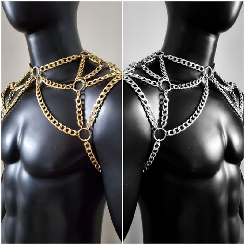 Punk Men Shoulder Body Chain B - Body Jewelry Necklace review and price